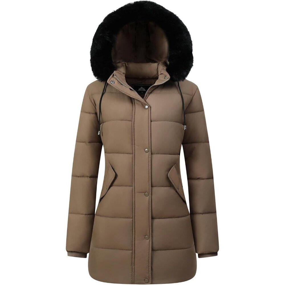 Women's Olive Snow Vest Jacket Traps Coat Long Windproof Waterproof Winter Warm